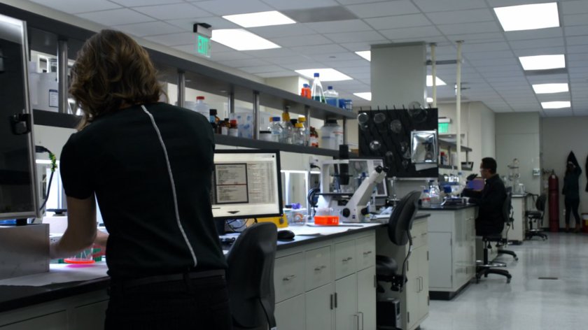 Jemma in her office laboratory.