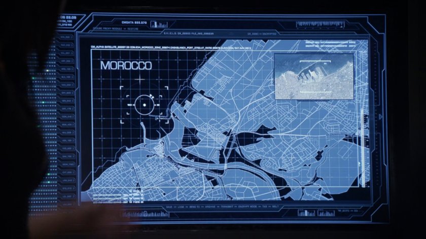 Closeup of computer screen with map of Morocco.