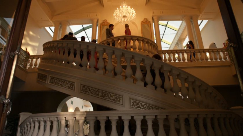 Interior of Miami mansion staircase.