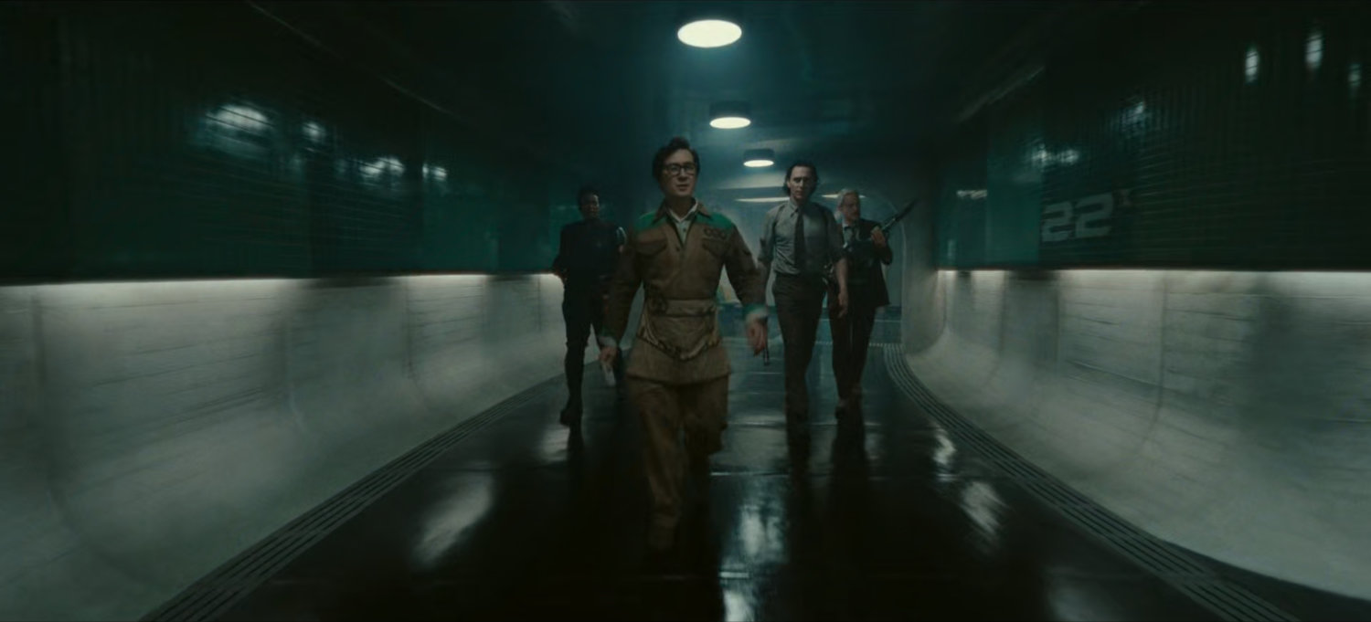 The hallway outside the TVA Temporal Loom.