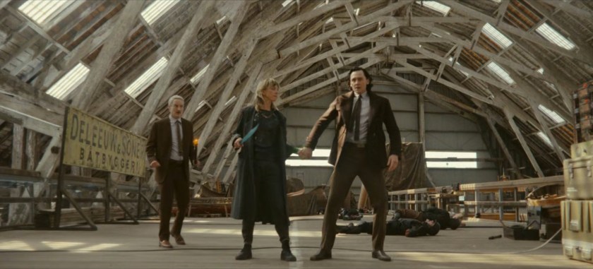 Mobius, Sylvie and Loki inside Deleeuw & Soner Boatbuilders.