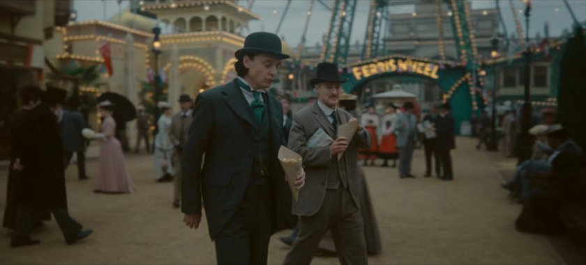 Loki and Mobius on the Chicago Fair midway.