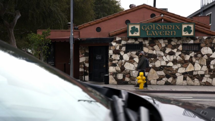 Exterior of Goldbrix Tavern.