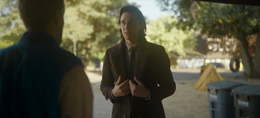 Loki talks to Don in driveway of his house.