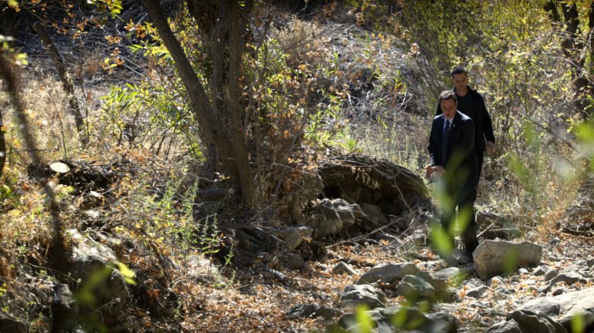 Grant Ward walks Christian Ward through the Massachusetts woods as a prisoner.