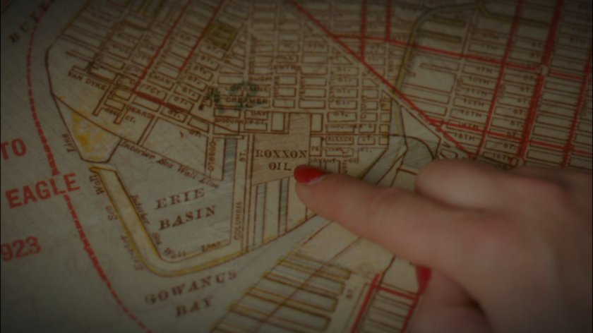 Map of Brooklyn, with Roxxon Oil location.