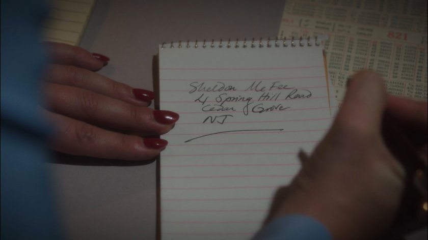 Notepad with Sheldon McFee address.