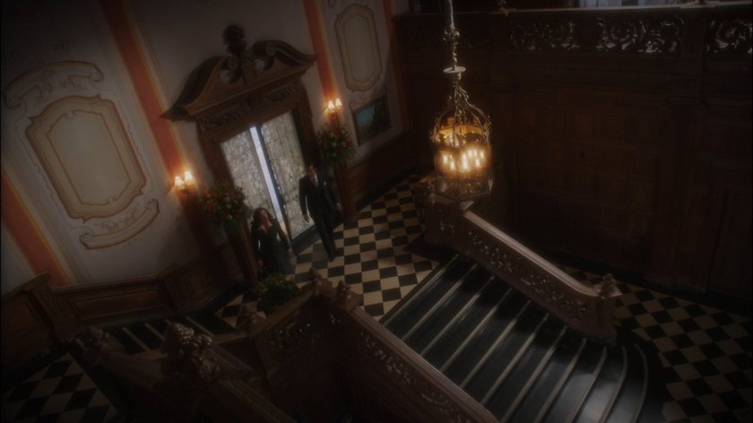 The foyer of Howard Stark's mansion.