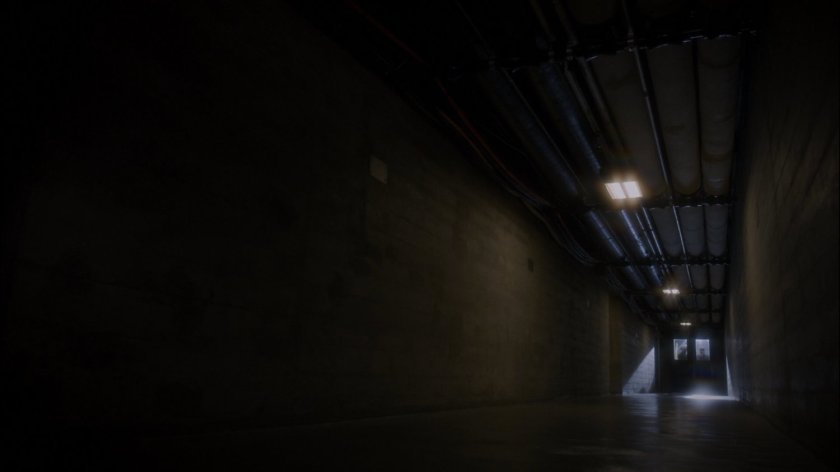 Interior hallway of Nuremberg prison.