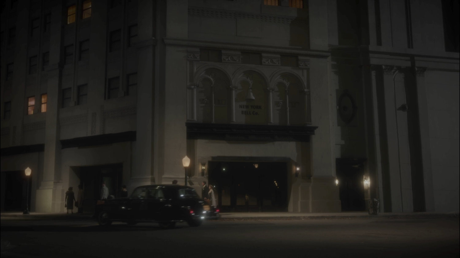 New York Bell building at night.