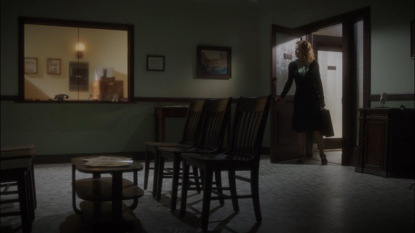 Dottie entering Dentist Office.