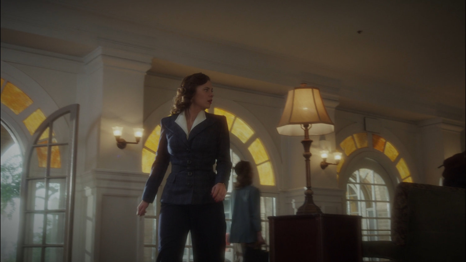 Peggy in the lobby of the Griffith Hotel.