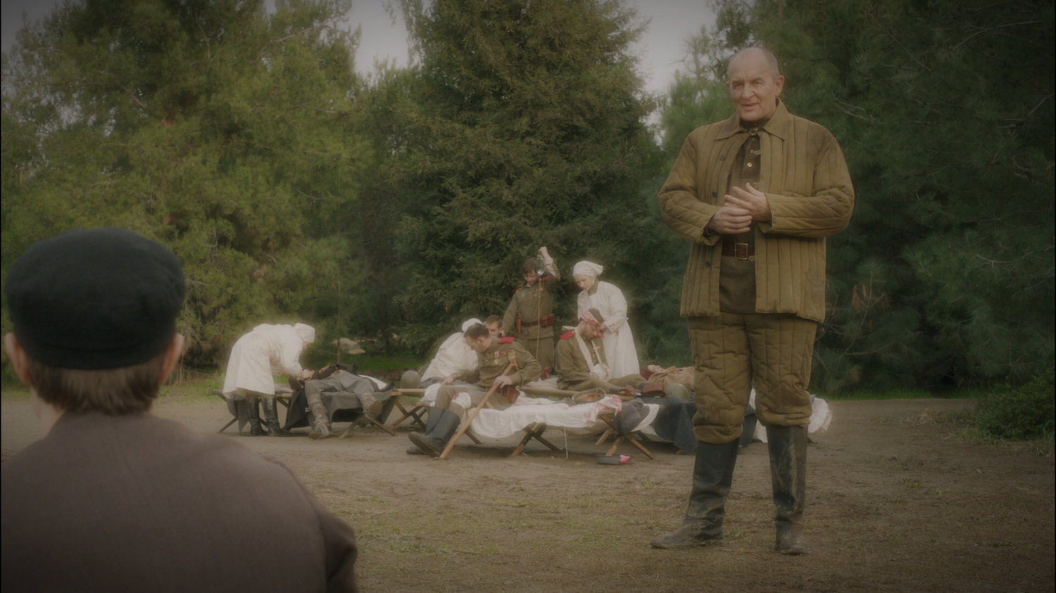 Dr Fennhoff appears in the woods to a young soldier during hypnotic suggestion.
