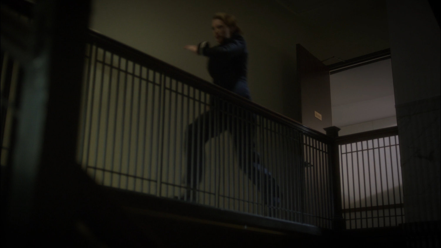 Dottie runs into Dentist Office stairwell.
