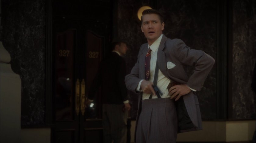 Agent Thompson outside the Dentist Office building.