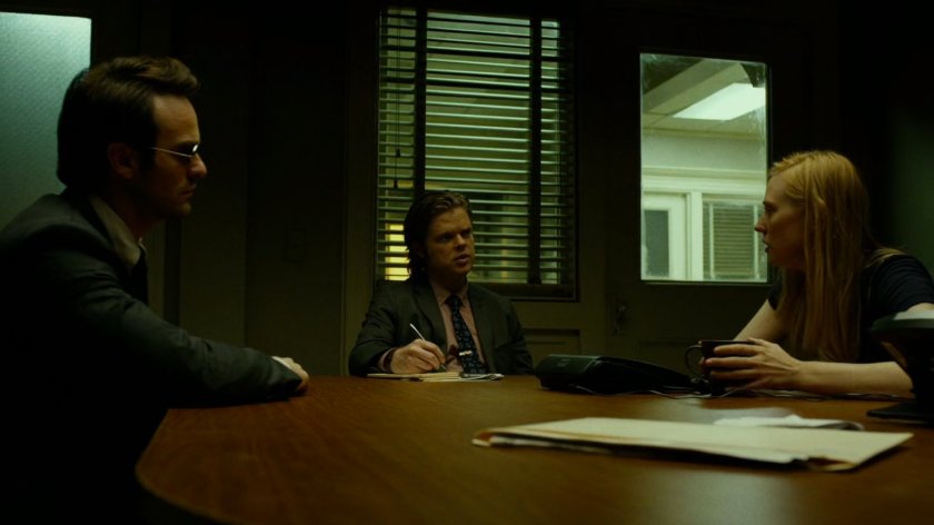 Karen, Foggy and Matt in their law offices.