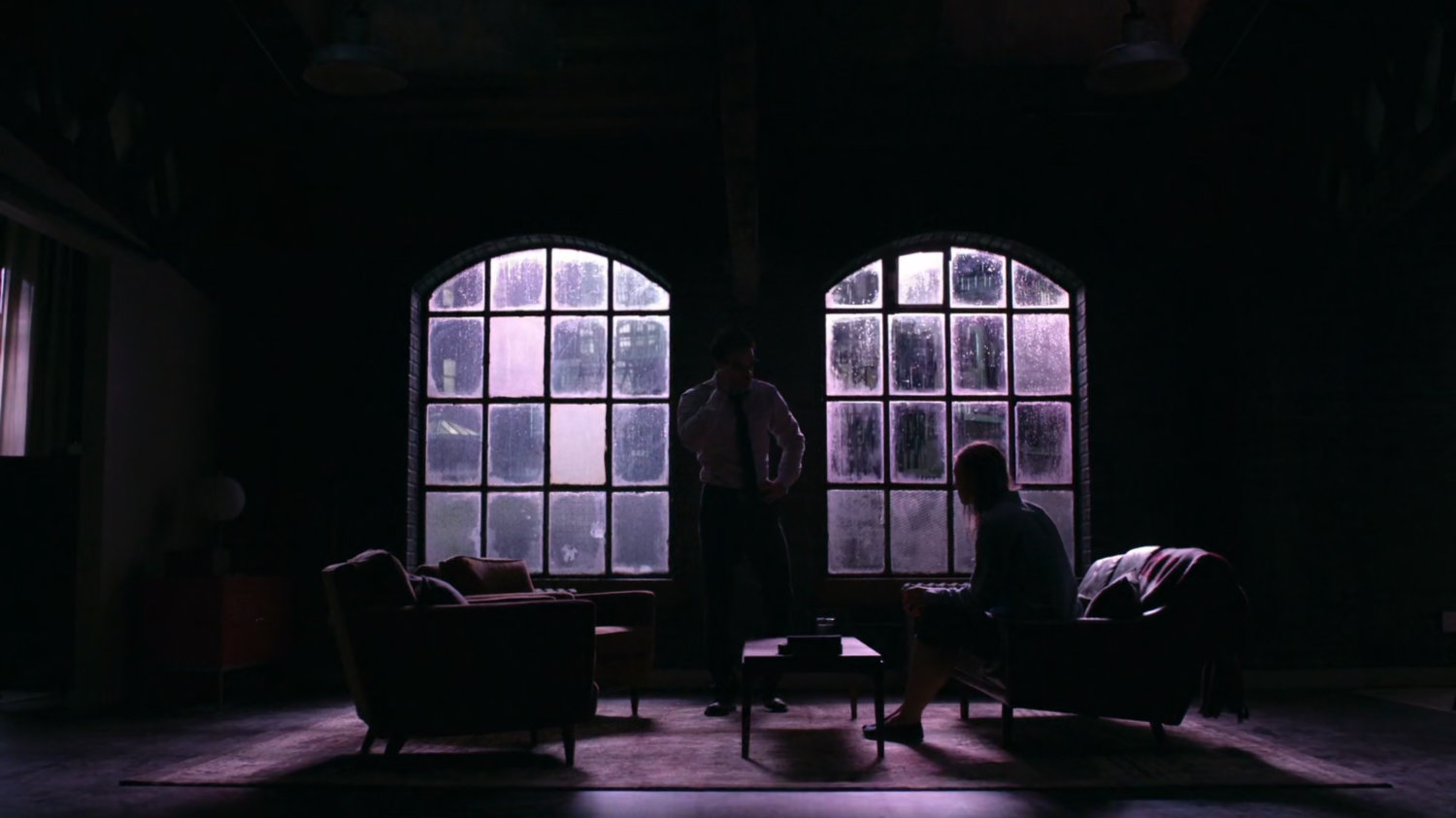 Matt and Karen in his apartment.