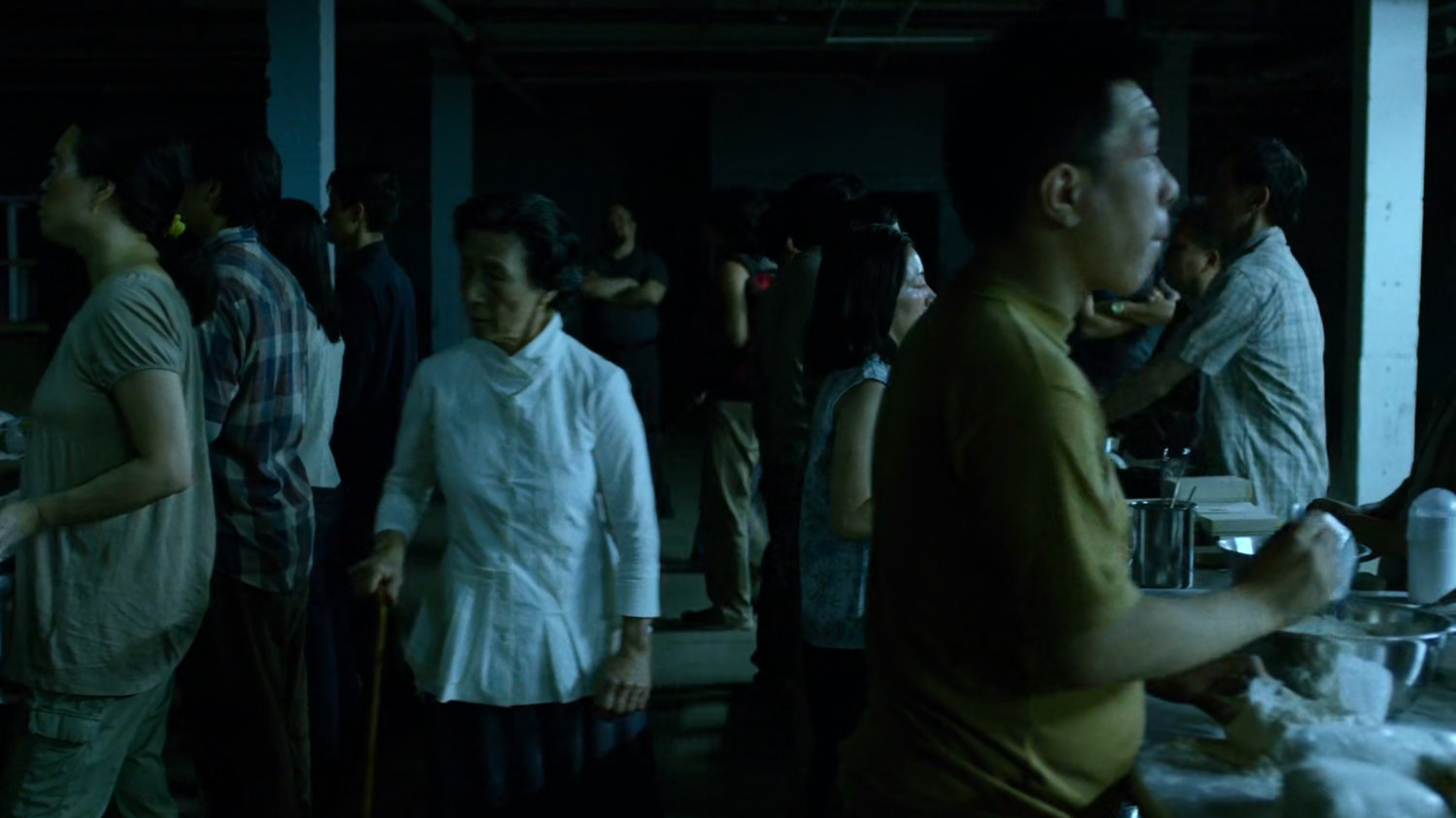 Blind workers in Madame Gao's drug warehouse.