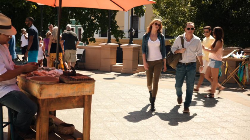 Bobbi and Coulson in Colon Plaza in San Juan.
