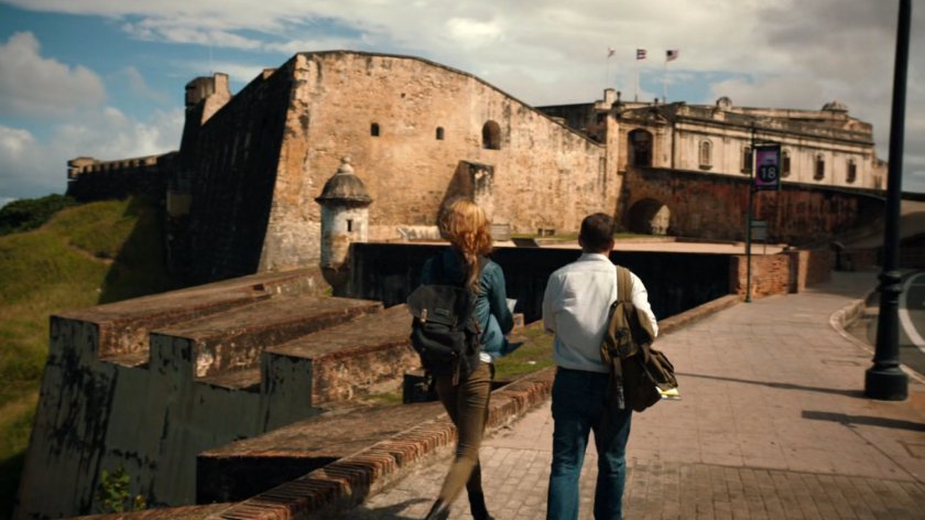 Bobbi and Coulson on a walkway at Fort San Cristobal in San Juan.