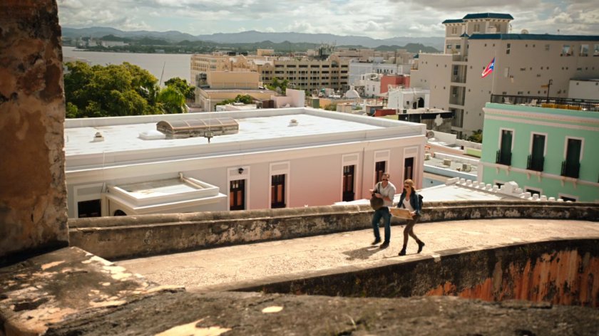 Bobbi and Coulson on a walkway at Fort San Cristobal in San Juan.