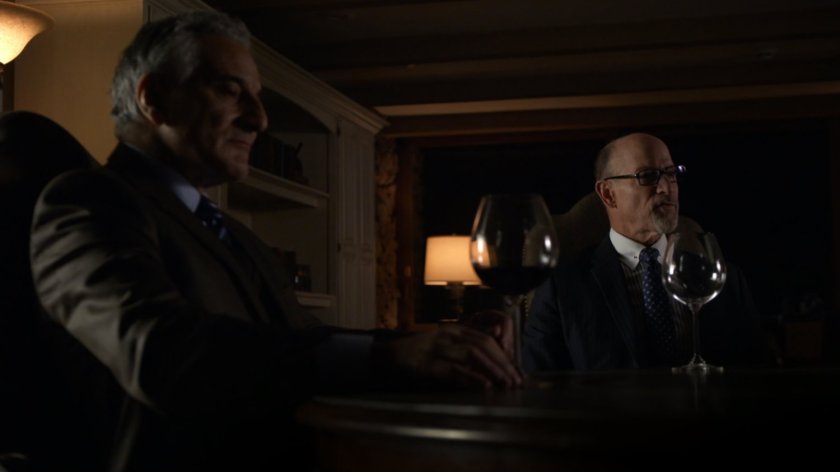 Interior of Octavian Bloom's winery, with Dr List and The Banker.