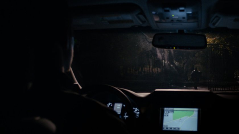 POV from inside SUV of Bloom Estate Winery.