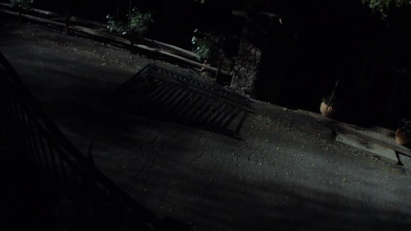 SUV smashing through gate at Bloom Estate Winery.