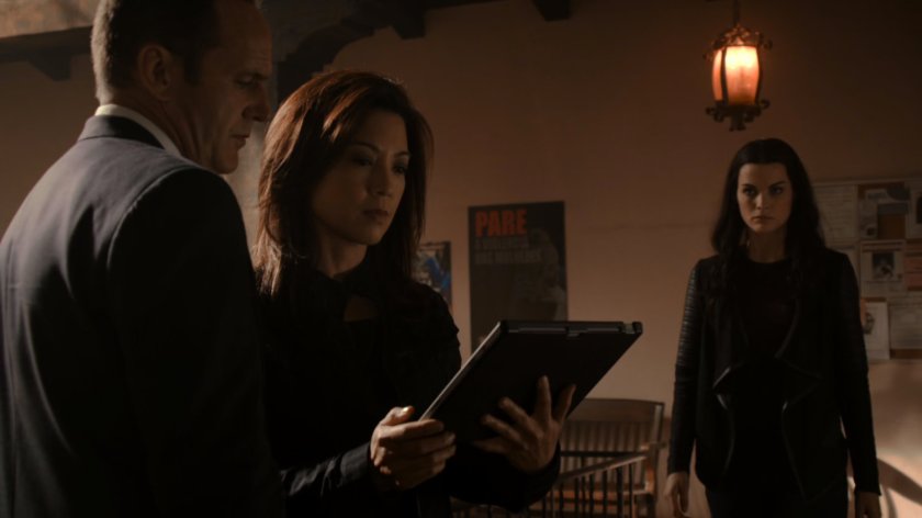 Coulson and May with Sif inside Faro police station.