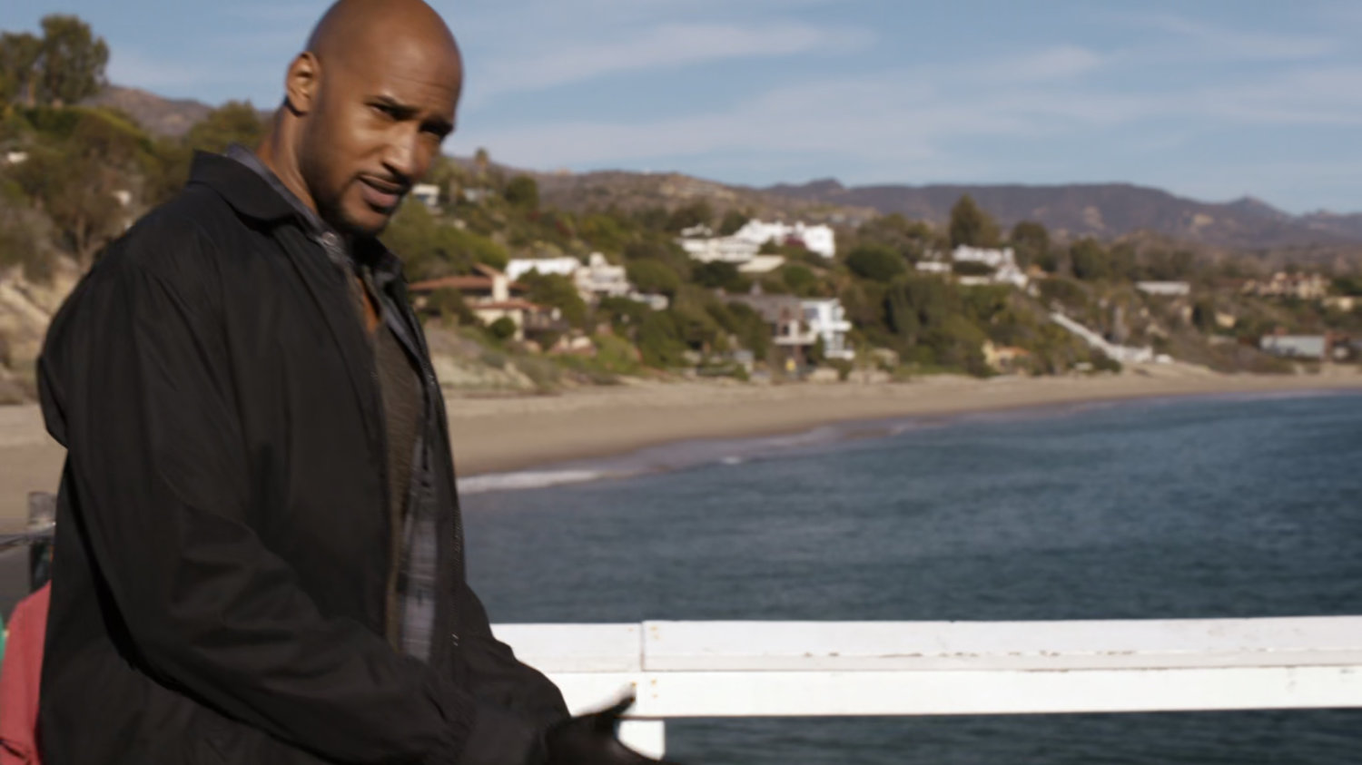 Mack on a Faro pier.