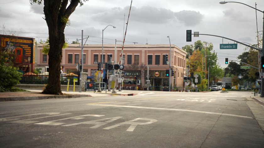 Intersection in Manitowoc, Wisconsin.