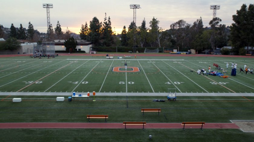 Football field in Manitowoc, Wisconsin.