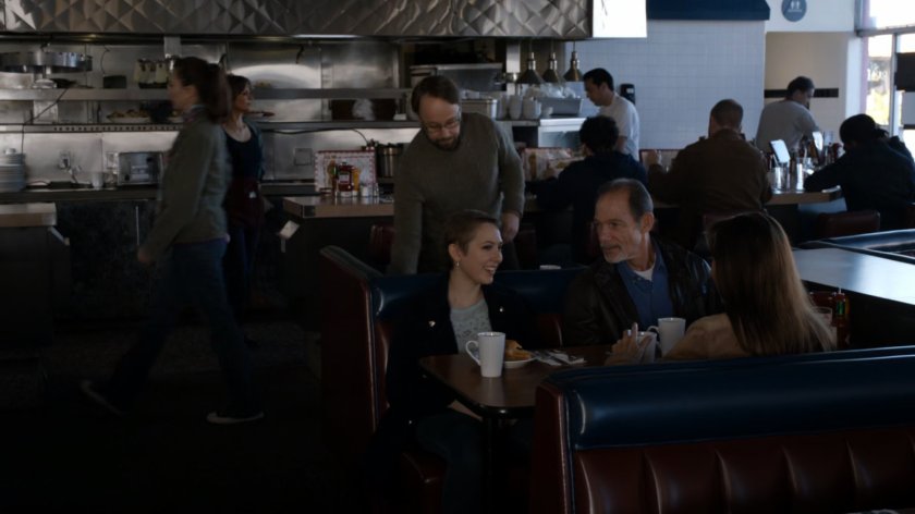 Customers in a diner.