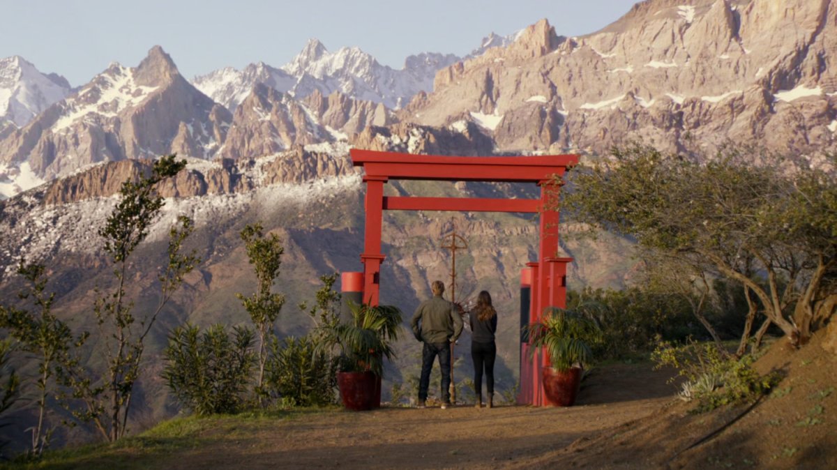 Lincoln and Skye on hill outside Afterlife.