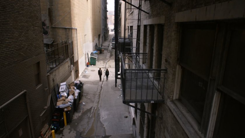 Cal and Skye in a Milwaukee alley.