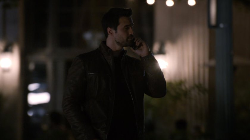 Ward on a nighttime sidewalk.