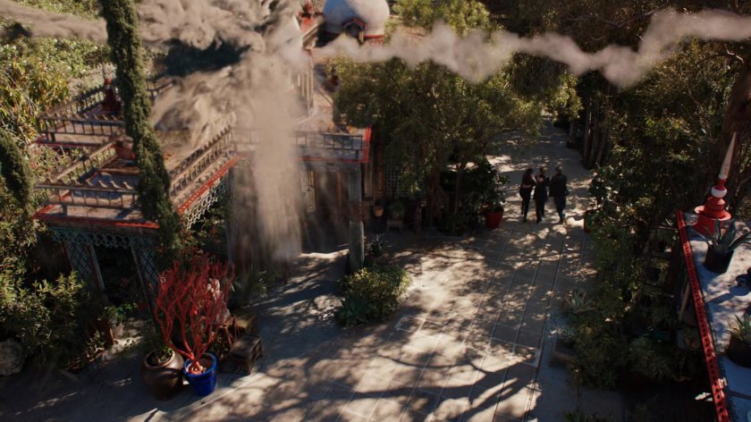 Explosion atop Afterlife building.