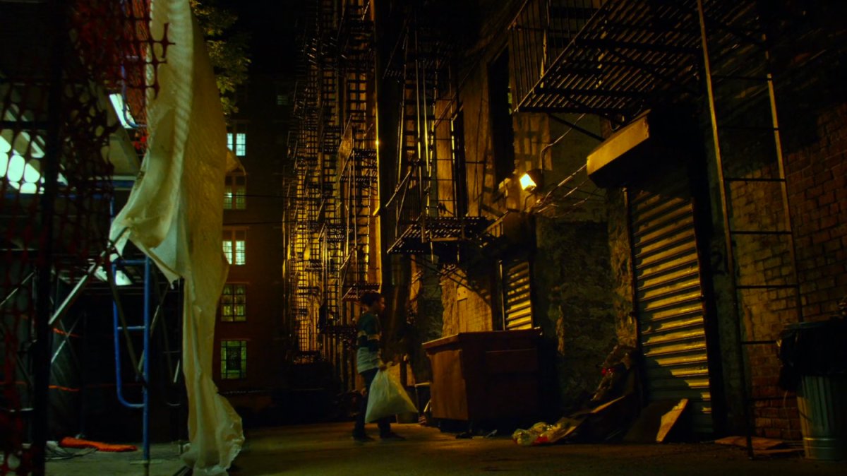 Alley outside Claire's apartment.