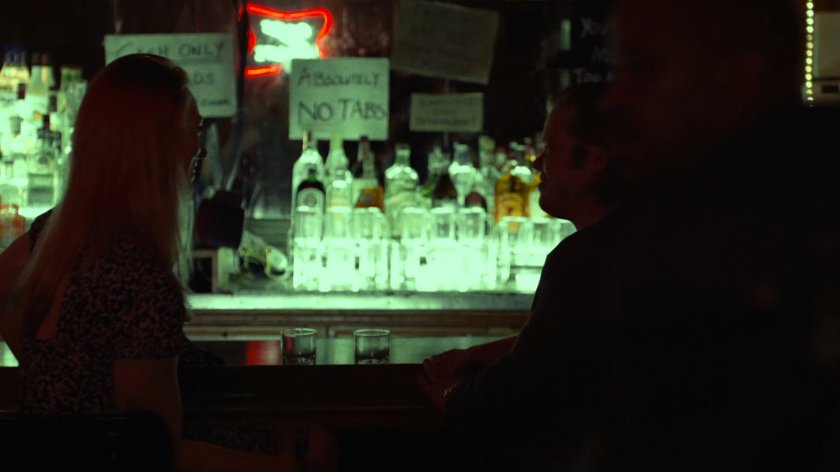 Karen & Foggy inside Josie's bar.