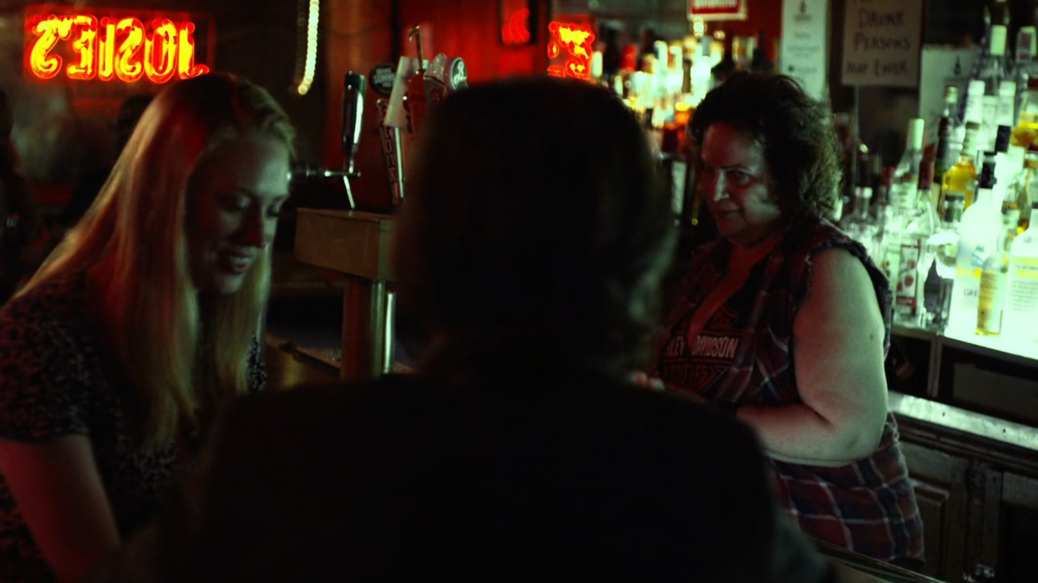 Karen & Foggy inside Josie's bar.