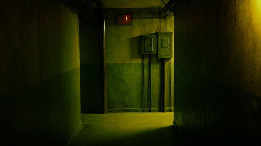 Hallway under Troika restaurant.