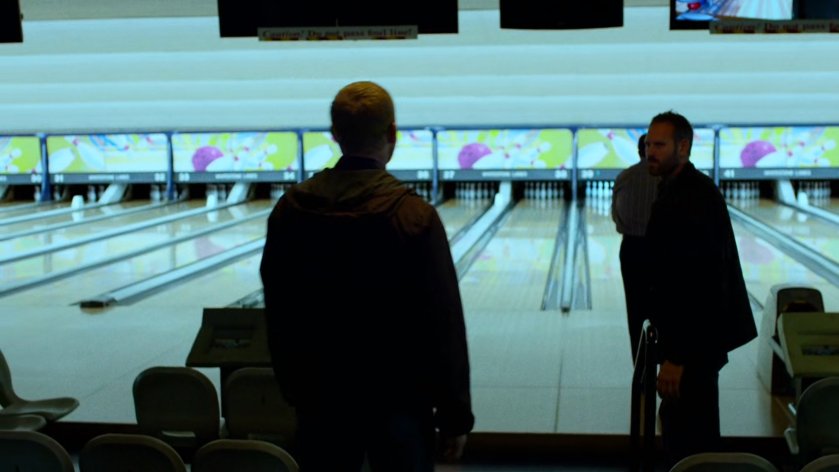 Healy approaches Prohaszka in Whitestone Bowling Lanes.