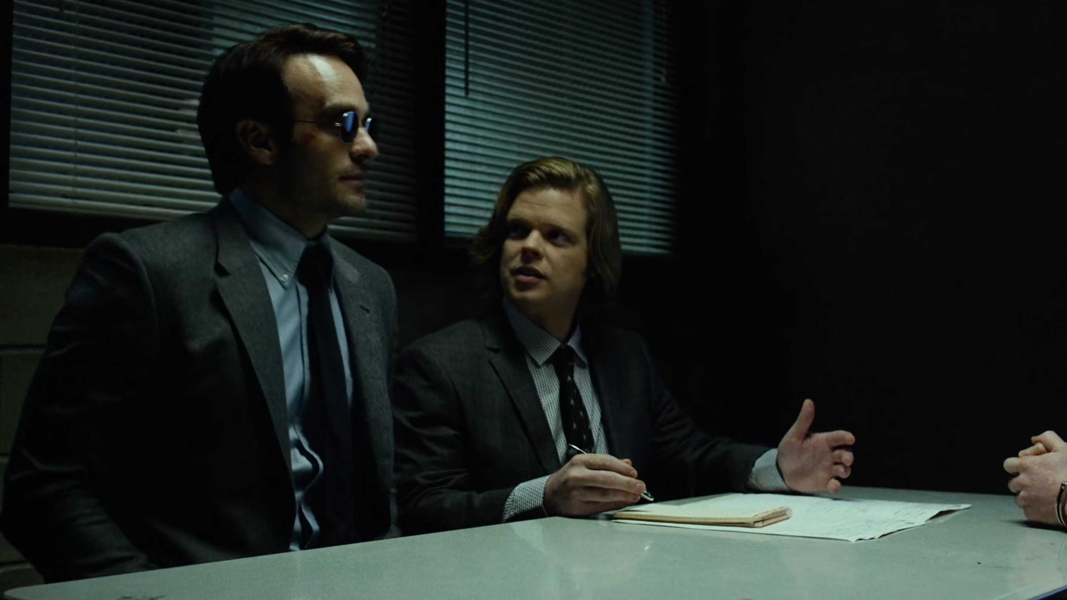 Matt and Foggy in interrogation room.