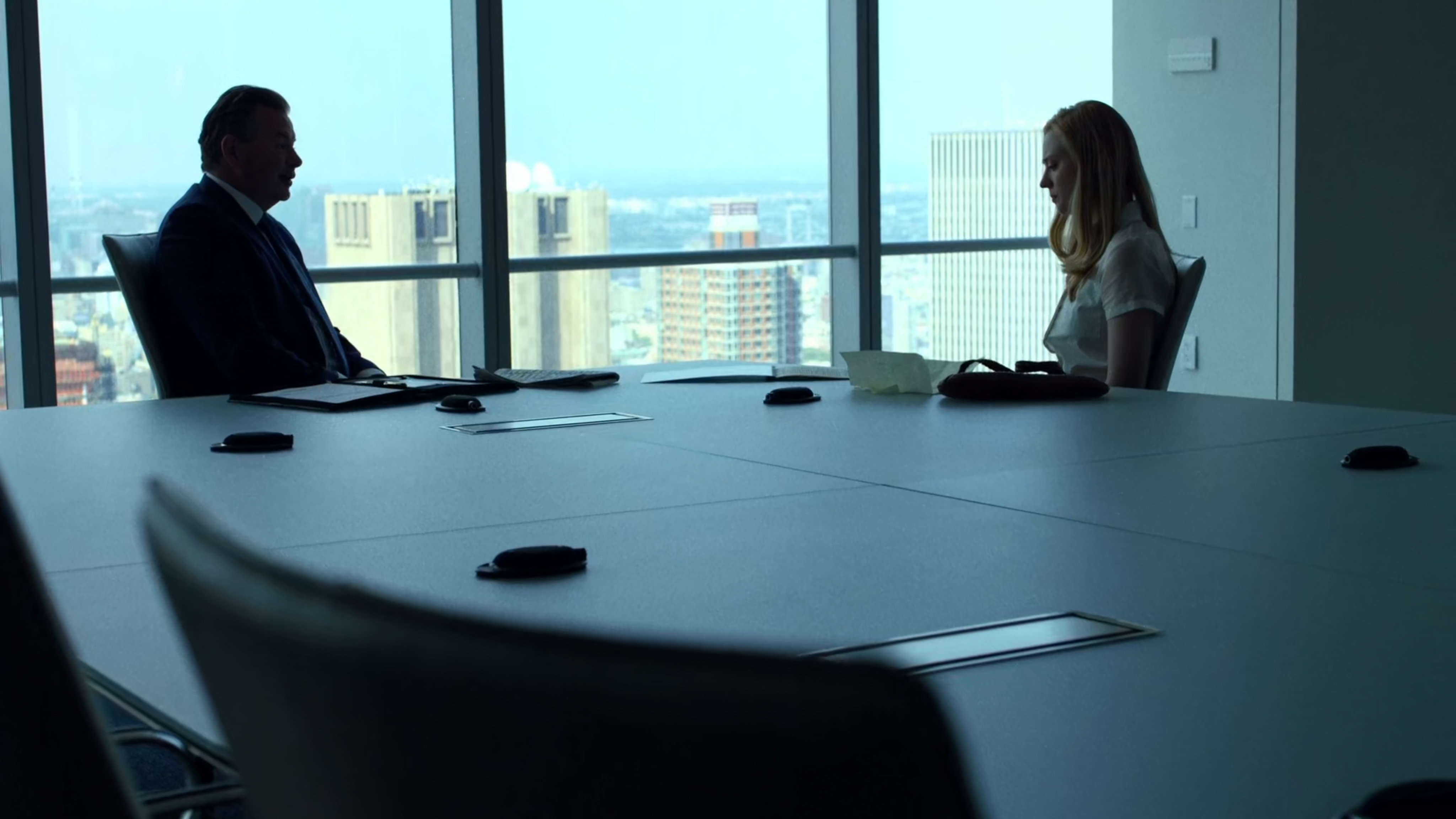 Karen takes a meeting at Kirschner & Braun offices.