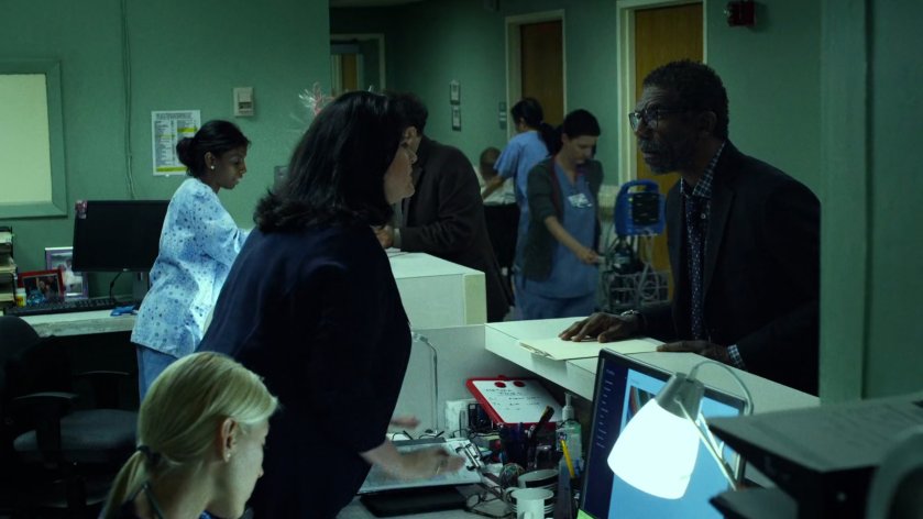 Ben talks to Shirley inside hospital.