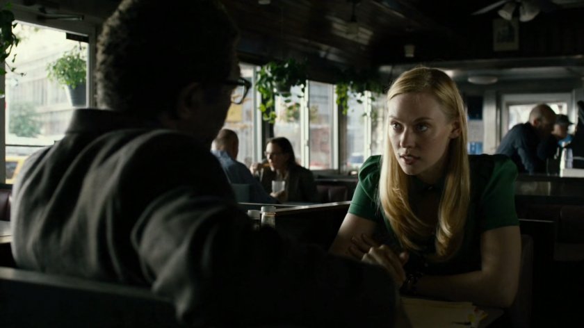 Ben and Karen inside of Square Diner.