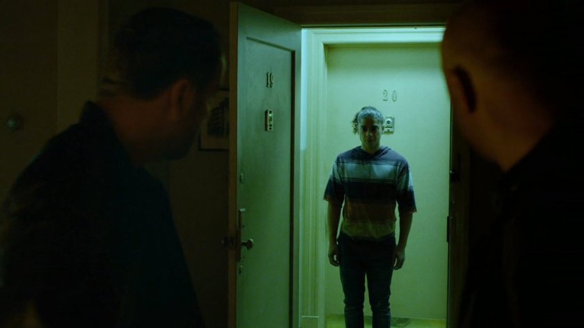 Russian mobsters see Santino inside Claire's Apartment.