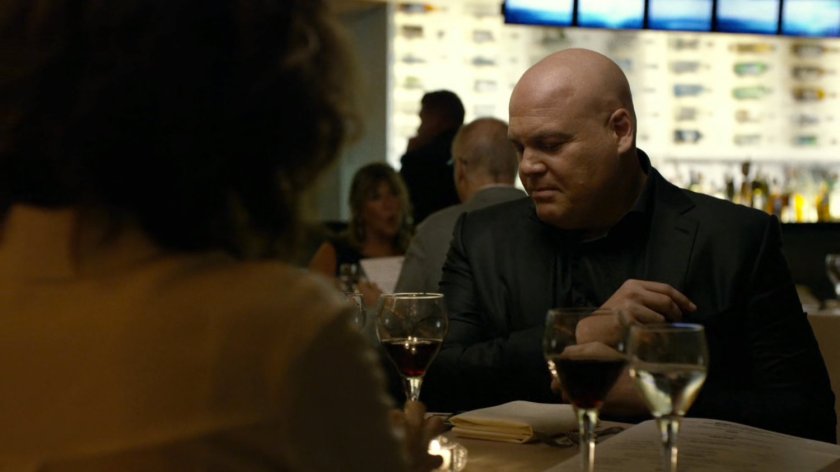 Vanessa and Fisk inside Brassarie restaurant.