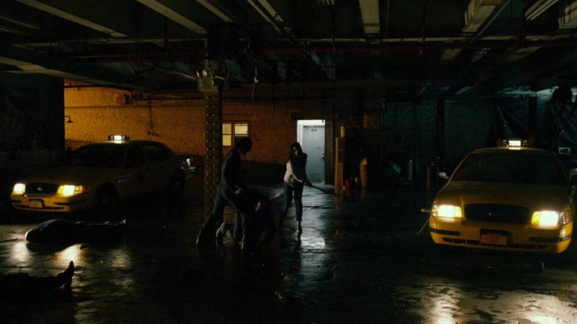 Interior of Veles Taxi at night.