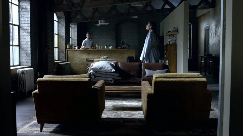 Matt and Claire in his apartment.